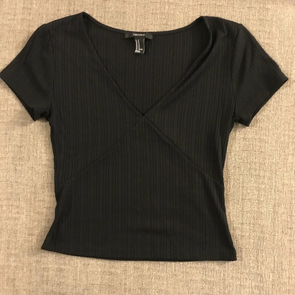 Forever 21 Tops - Ribbed deep V top